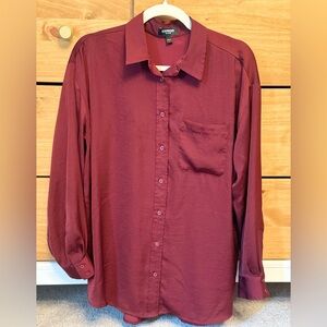 EXPRESS. Silky boyfriend button down.